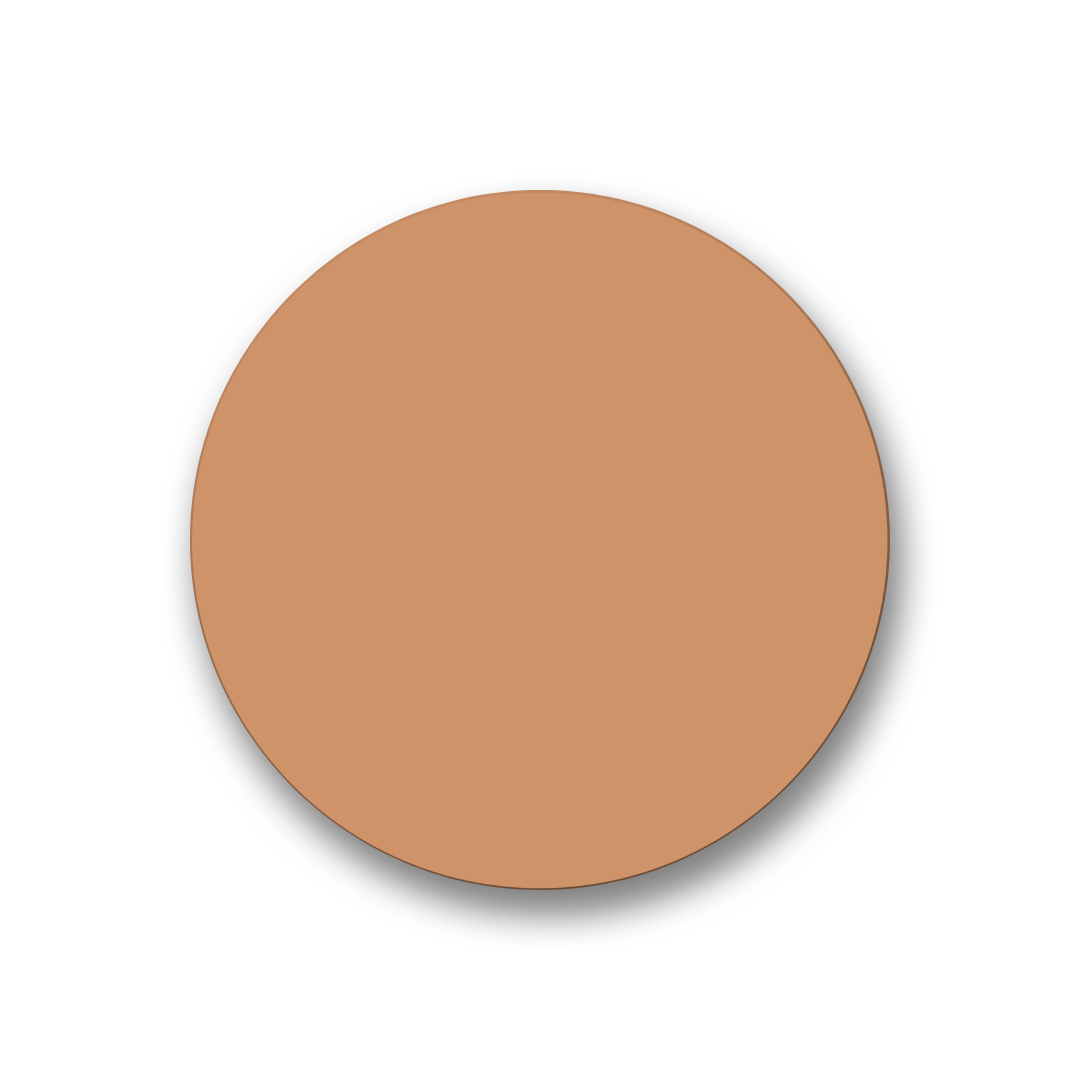 Round brown makeup compact on a white background