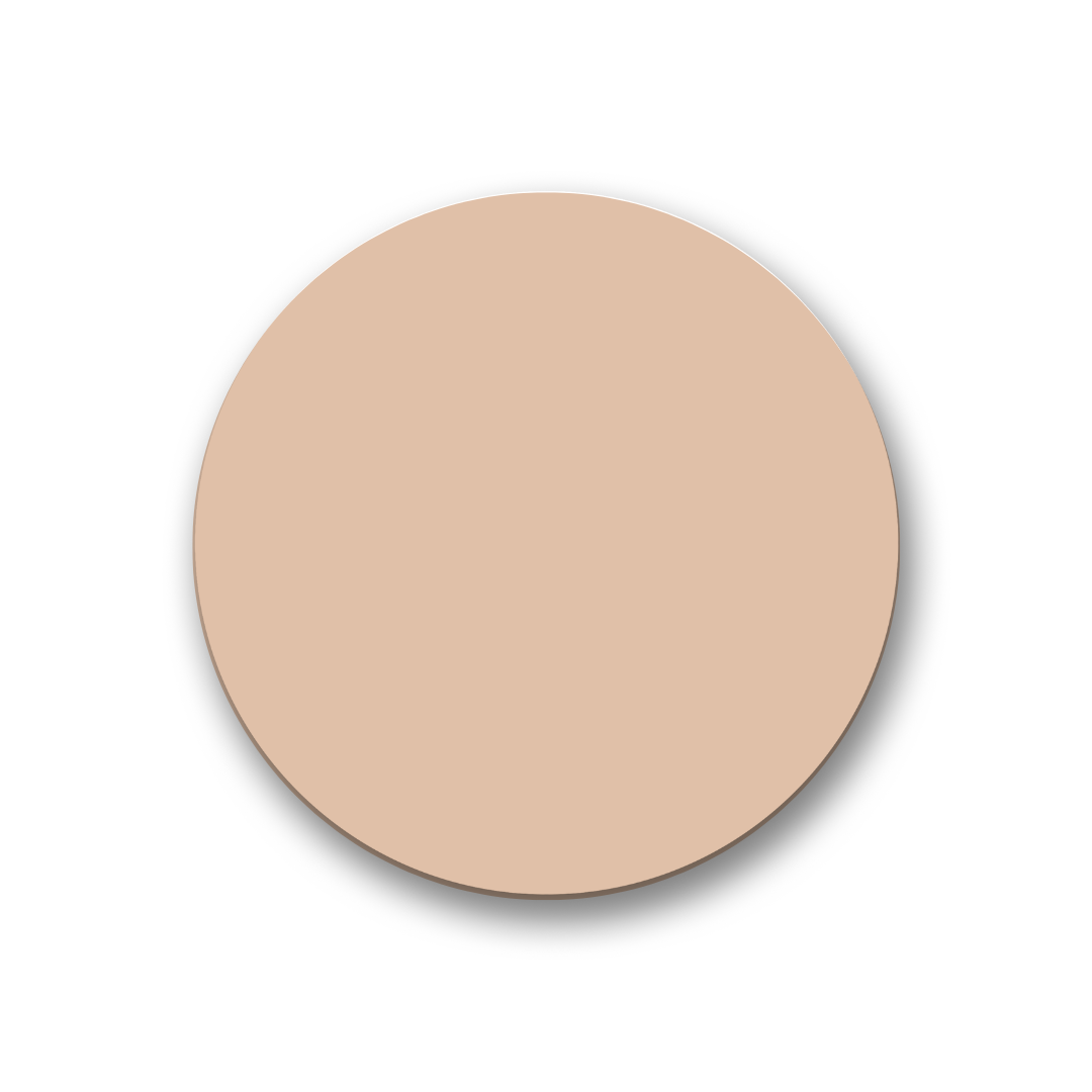 Round beige object on a white background