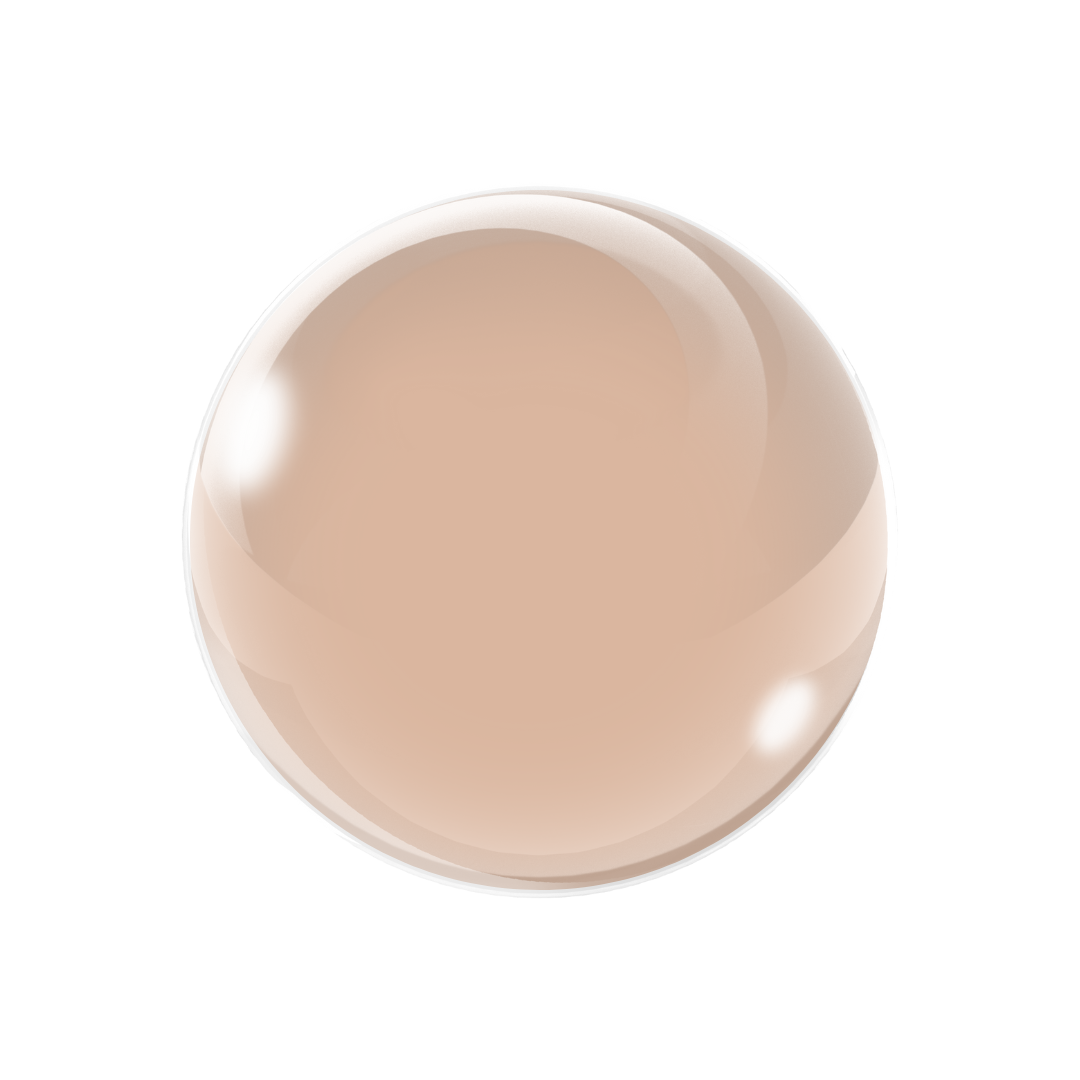 Round beige object on a white background