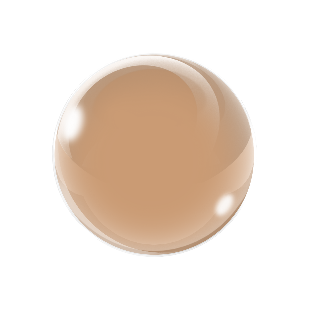 Beige-colored cosmetic product on a white background