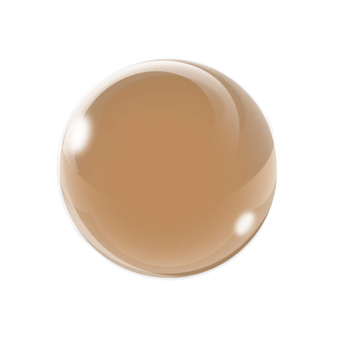 Round beige object on a white background