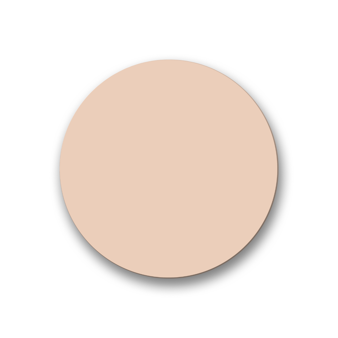 Beige makeup compact on a white background