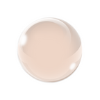 Round, light pink object on a white background